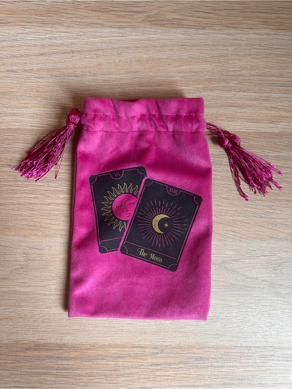 Pink Velvet Drawstring Tarot Pouch